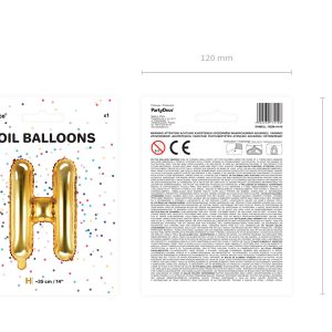 Foil Balloon Letter ''H'', 35cm, gold