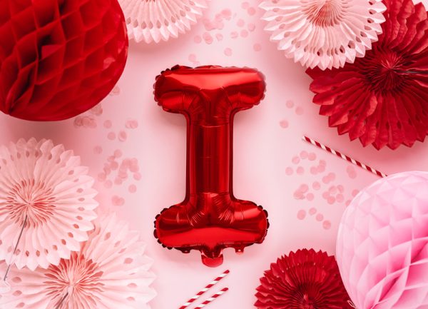 Foil Balloon Letter ''I'', 35cm, red
