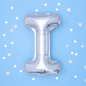 Foil Balloon Letter ''I'', 35cm, silver