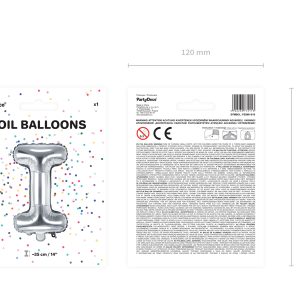 Foil Balloon Letter ''I'', 35cm, silver