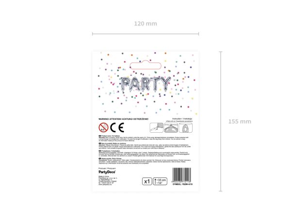 Foil Balloon Letter ''I'', 35cm, silver