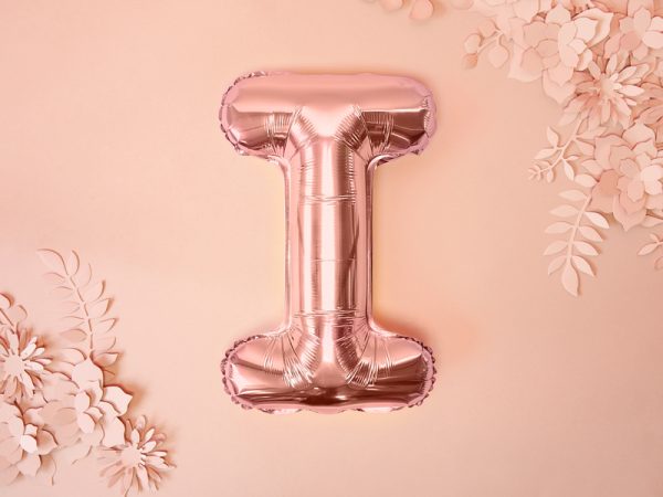 Foil Balloon Letter ''I'', 35cm, rose gold