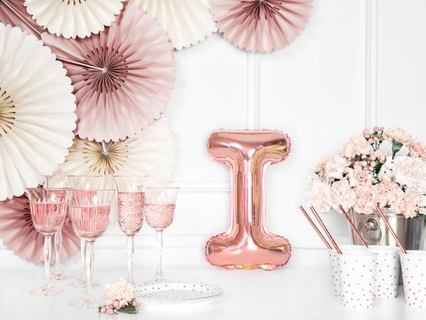 Foil Balloon Letter ''I'', 35cm, rose gold