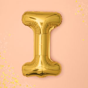 Foil Balloon Letter ''I'', 35cm, gold