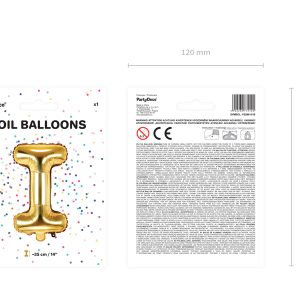 Foil Balloon Letter ''I'', 35cm, gold