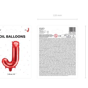 Foil Balloon Letter ''J'', 35cm, red