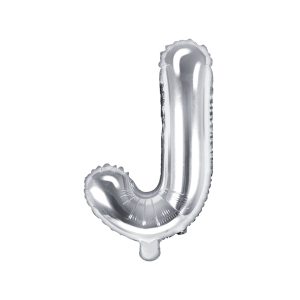 Foil Balloon Letter ''J'', 35cm, silver