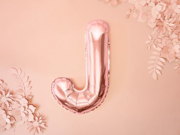 Foil Balloon Letter ''J'', 35cm, rose gold