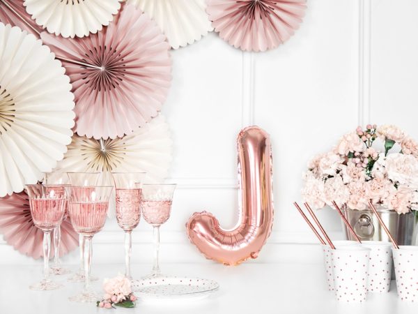 Foil Balloon Letter ''J'', 35cm, rose gold
