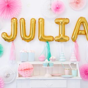 Foil Balloon Letter ''J'', 35cm, gold