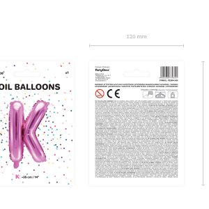 Foil Balloon Letter ''K'', 35cm, dark pink