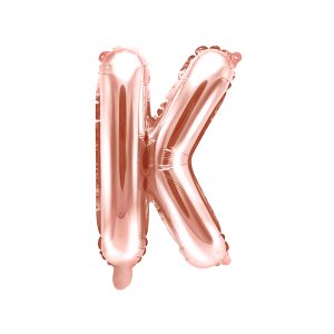 Foil Balloon Letter ''K'', 35cm, rose gold