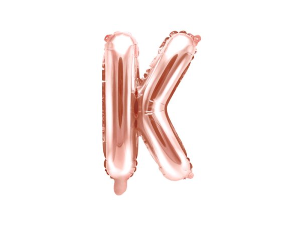 Foil Balloon Letter ''K'', 35cm, rose gold