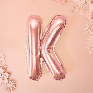 Foil Balloon Letter ''K'', 35cm, rose gold