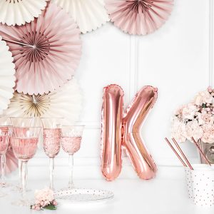 Foil Balloon Letter ''K'', 35cm, rose gold