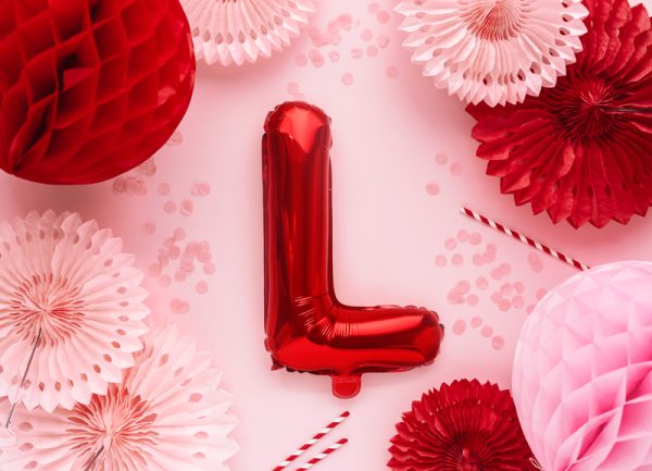 Foil Balloon Letter ''L'', 35cm, red