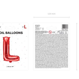 Foil Balloon Letter ''L'', 35cm, red