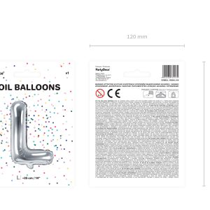 Foil Balloon Letter ''L'', 35cm, silver