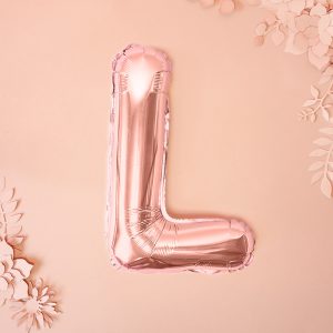 Foil Balloon Letter ''L'', 35cm, rose gold