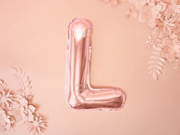 Foil Balloon Letter ''L'', 35cm, rose gold