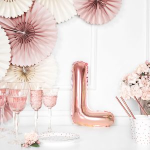 Foil Balloon Letter ''L'', 35cm, rose gold