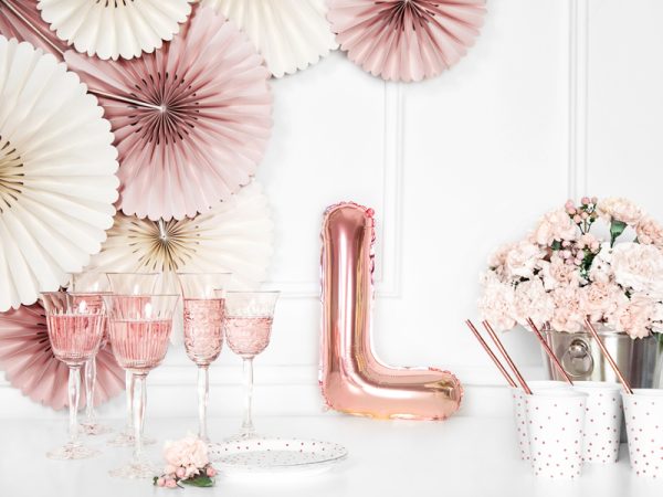 Foil Balloon Letter ''L'', 35cm, rose gold