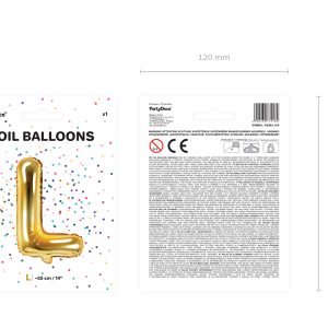 Foil Balloon Letter ''L'', 35cm, gold