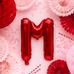 Foil Balloon Letter ''M'', 35cm, red