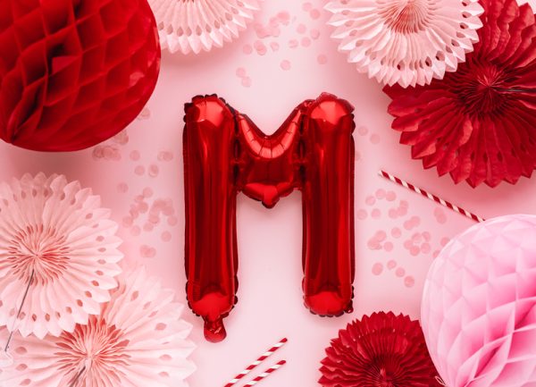 Foil Balloon Letter ''M'', 35cm, red