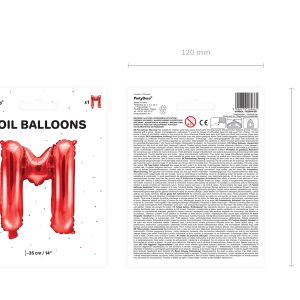 Foil Balloon Letter ''M'', 35cm, red