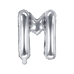 Foil Balloon Letter ''M'', 35cm, silver