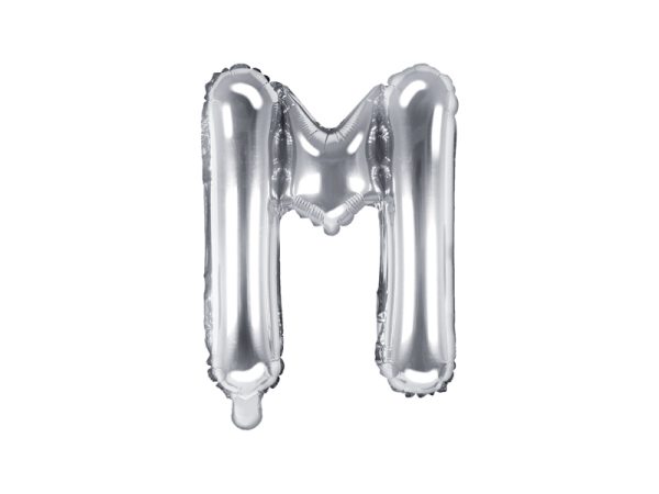 Foil Balloon Letter ''M'', 35cm, silver