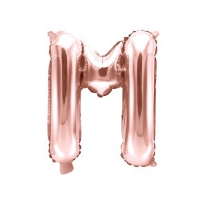Foil Balloon Letter ''M'', 35cm, rose gold