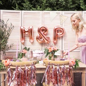 Foil Balloon Letter ''M'', 35cm, rose gold