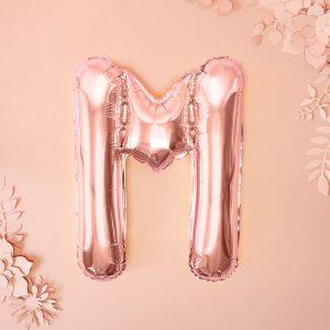 Foil Balloon Letter ''M'', 35cm, rose gold