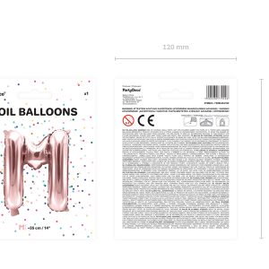 Foil Balloon Letter ''M'', 35cm, rose gold