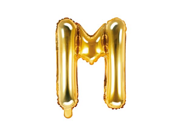 Foil Balloon Letter ''M'', 35cm, gold