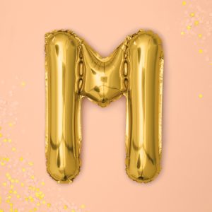 Foil Balloon Letter ''M'', 35cm, gold