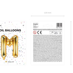 Foil Balloon Letter ''M'', 35cm, gold