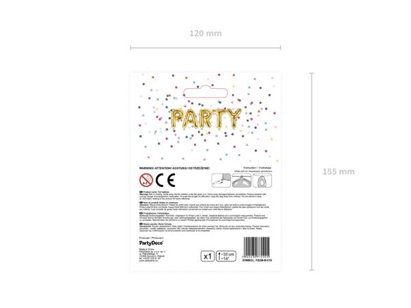 Foil Balloon Letter ''M'', 35cm, gold