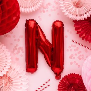 Foil Balloon Letter ''N'', 35cm, red