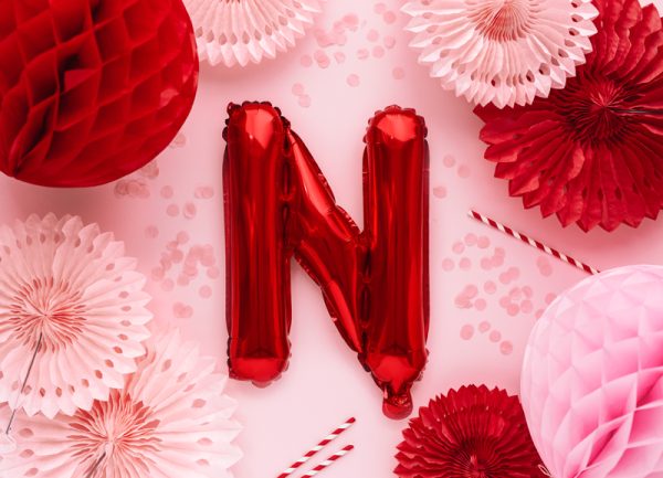 Foil Balloon Letter ''N'', 35cm, red