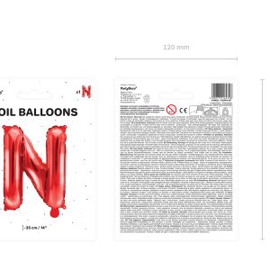 Foil Balloon Letter ''N'', 35cm, red