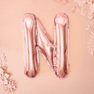 Foil Balloon Letter ''N'', 35cm, rose gold