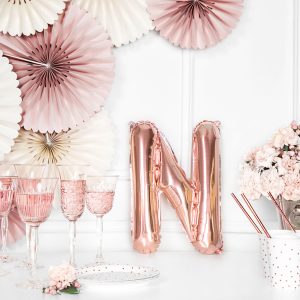 Foil Balloon Letter ''N'', 35cm, rose gold