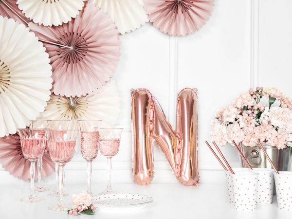 Foil Balloon Letter ''N'', 35cm, rose gold
