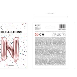 Foil Balloon Letter ''N'', 35cm, rose gold
