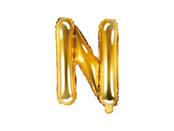 Foil Balloon Letter ''N'', 35cm, gold