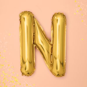 Foil Balloon Letter ''N'', 35cm, gold