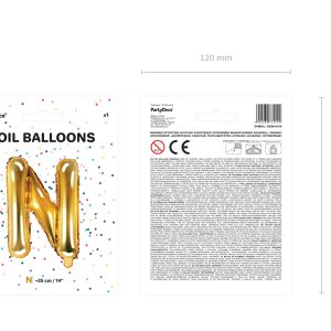 Foil Balloon Letter ''N'', 35cm, gold